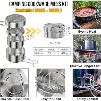 Steel Dual Pot Camp Kit